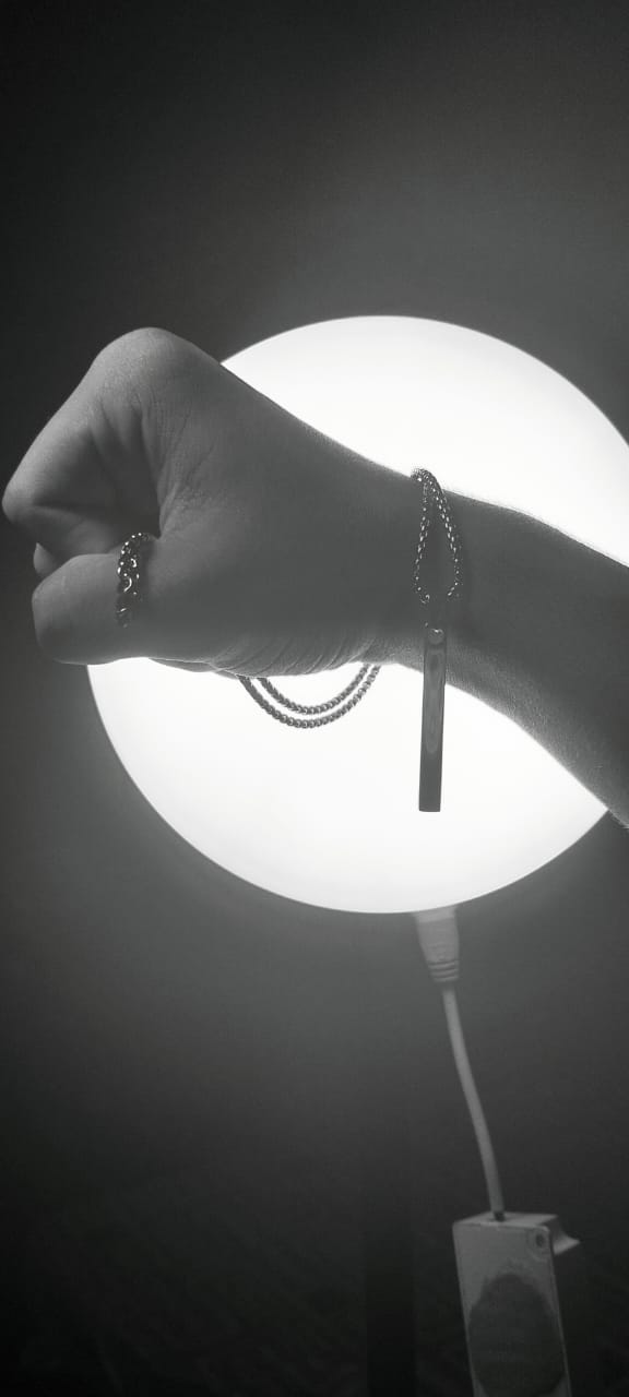 Boys Chain  Tag Pendant (Black & Silver)